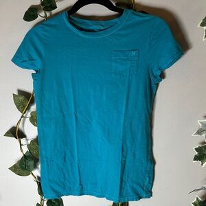 American Eagle Outfitters Turquoise Short Sleeve Tee